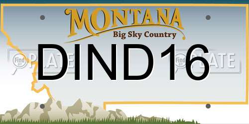 DIND16 Montana License Plate
