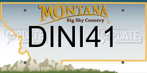 DINI41 Montana License Plate