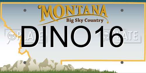 DINO16 Montana License Plate
