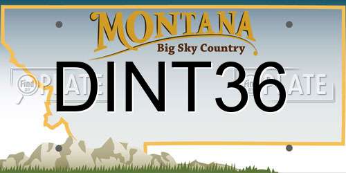 DINT36 Montana License Plate