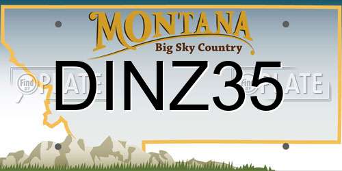 DINZ35 Montana License Plate