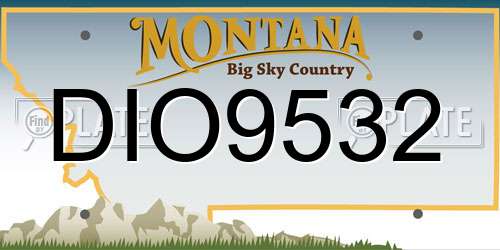 DIO9532 Montana License Plate
