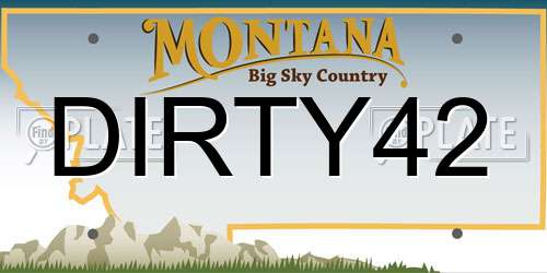 DIRTY42 Montana License Plate