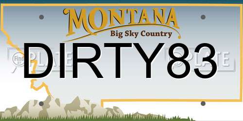 DIRTY83 Montana License Plate