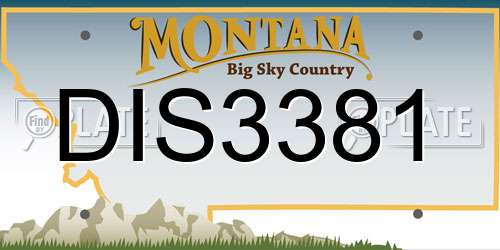 DIS3381 Montana License Plate