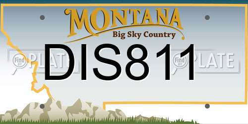 DIS811 Montana License Plate