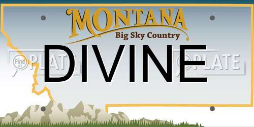 DIVINE Montana License Plate