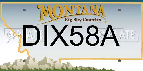 DIX58A Montana License Plate