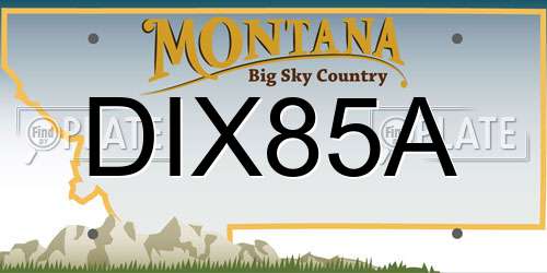 DIX85A Montana License Plate