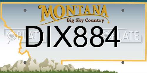 DIX884 Montana License Plate
