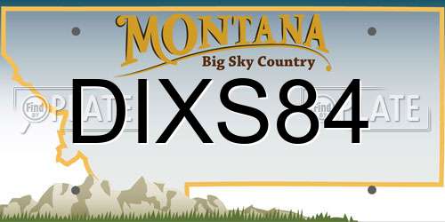 DIXS84 Montana License Plate