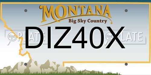 DIZ40X Montana License Plate