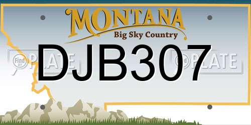 DJB307 Montana License Plate