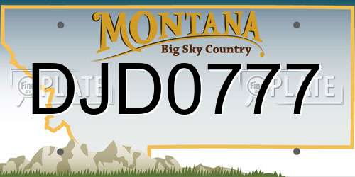 DJD0777 Montana License Plate