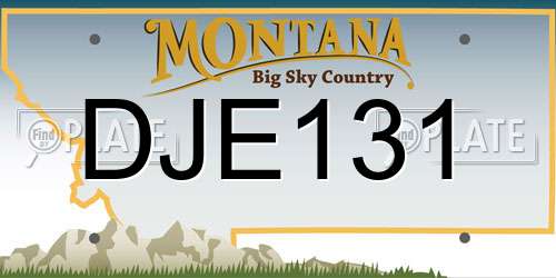 DJE131 Montana License Plate