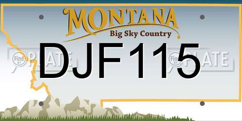 DJF115 Montana License Plate