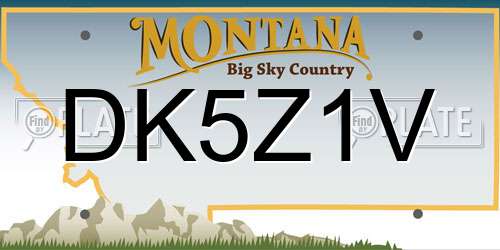 DK5Z1V Montana License Plate