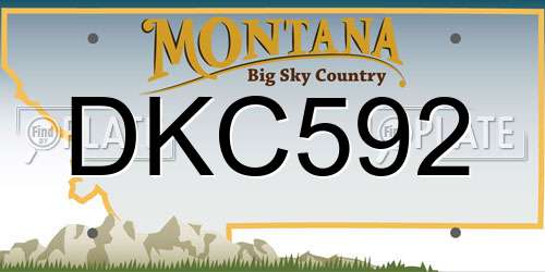 DKC592 Montana License Plate