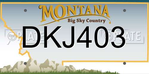 DKJ403 Montana License Plate