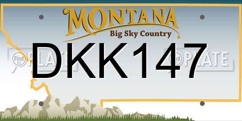 DKK147 Montana License Plate