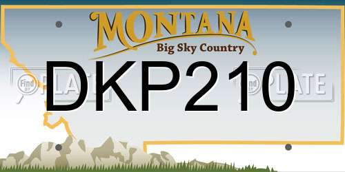 DKP210 Montana License Plate