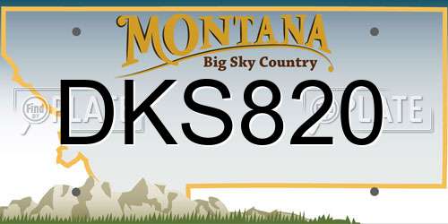 DKS820 Montana License Plate