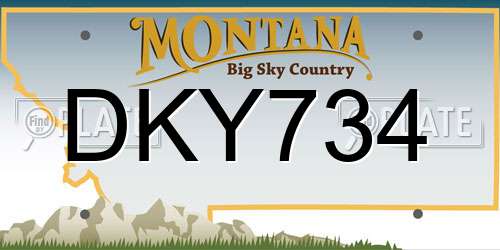 DKY734 Montana License Plate