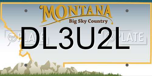DL3U2L Montana License Plate
