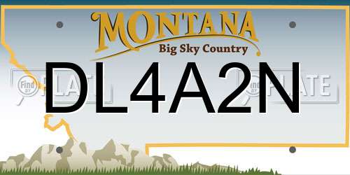 DL4A2N Montana License Plate