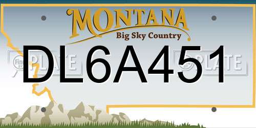DL6A451 Montana License Plate