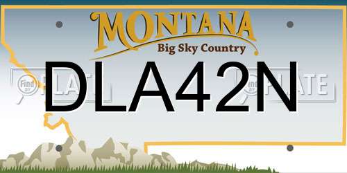 DLA42N Montana License Plate