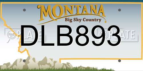 DLB893 Montana License Plate