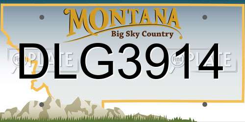 DLG3914 Montana License Plate