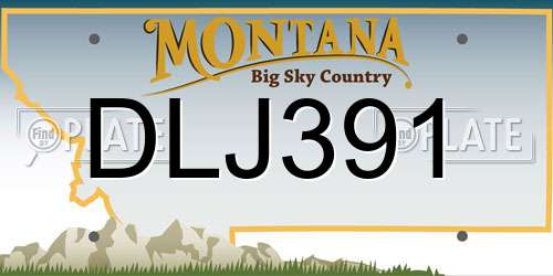 DLJ391 Montana License Plate
