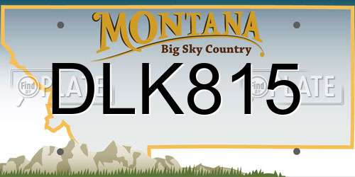 DLK815 Montana License Plate