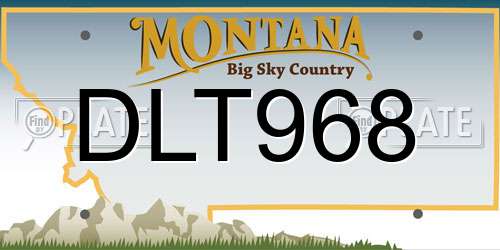 DLT968 Montana License Plate