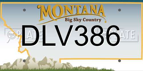 DLV386 Montana License Plate