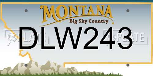 DLW243 Montana License Plate