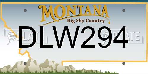 DLW294 Montana License Plate