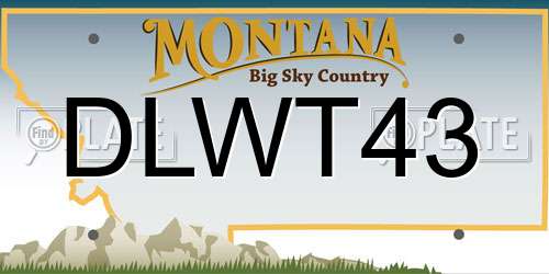 DLWT43 Montana License Plate