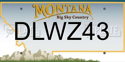 DLWZ43 Montana License Plate