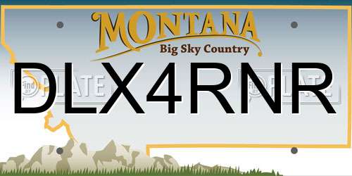 DLX4RNR Montana License Plate