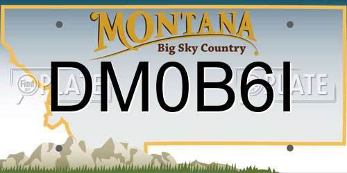 DM0B6I Montana License Plate