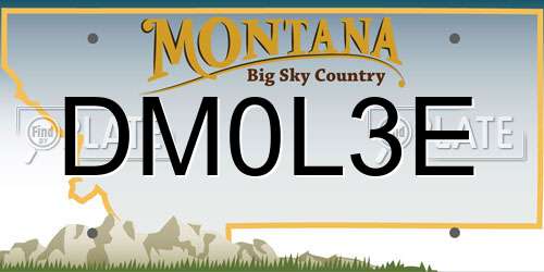 DM0L3E Montana License Plate
