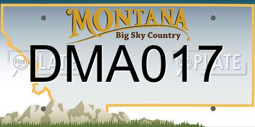 DMA017 Montana License Plate