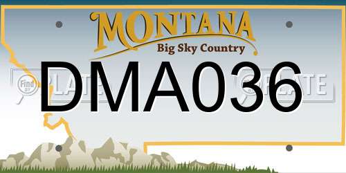 DMA036 Montana License Plate