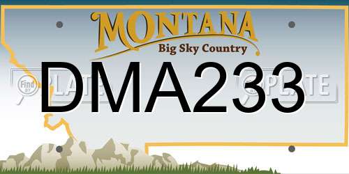 DMA233 Montana License Plate
