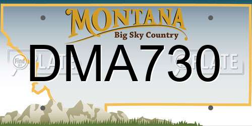 DMA730 Montana License Plate