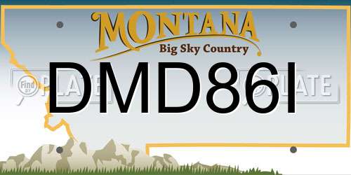 DMD86I Montana License Plate
