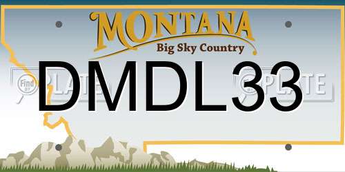 DMDL33 Montana License Plate